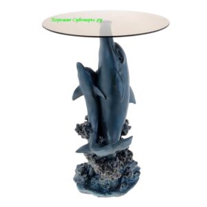 Подставка - стол декоративный " Дельфин " со стеклом